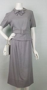 Vintage 1940's gray checkered two-piece suit